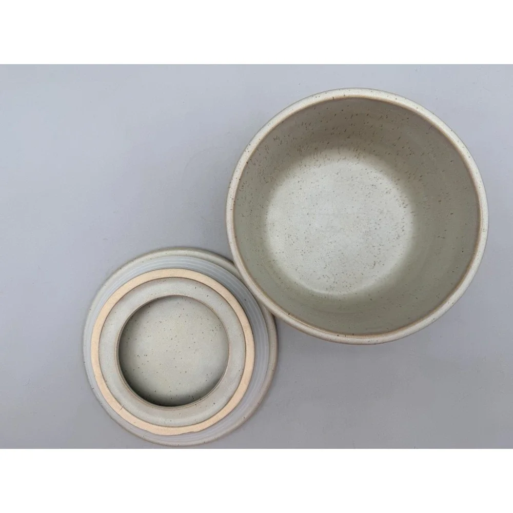 Magnolia Home Joanna Gaines Stoneware Canister Set Cream Speckled Lidded HTF